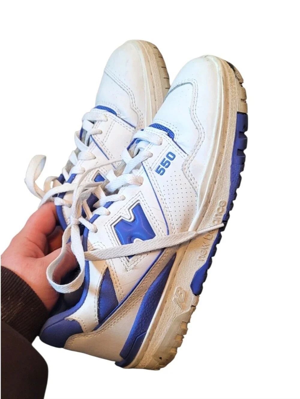 New Balance 550 Athletic Sneakers in White and Purple Size 7.5